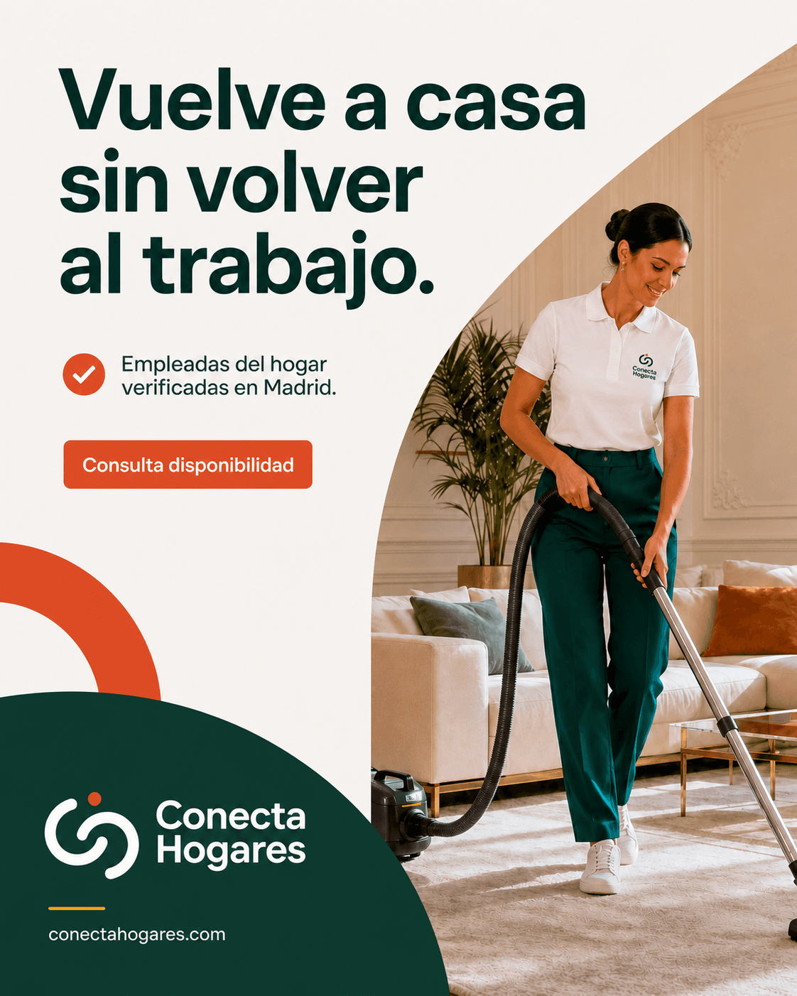 Anúncio da Conecta Hogares para empregadas do lar em Madrid