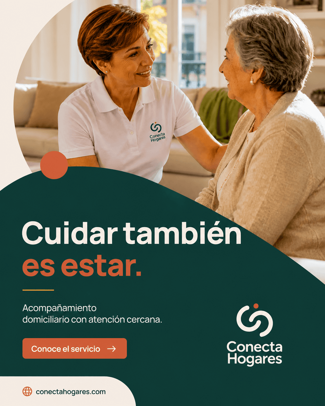 Anúncio da Conecta Hogares para cuidado domiciliário