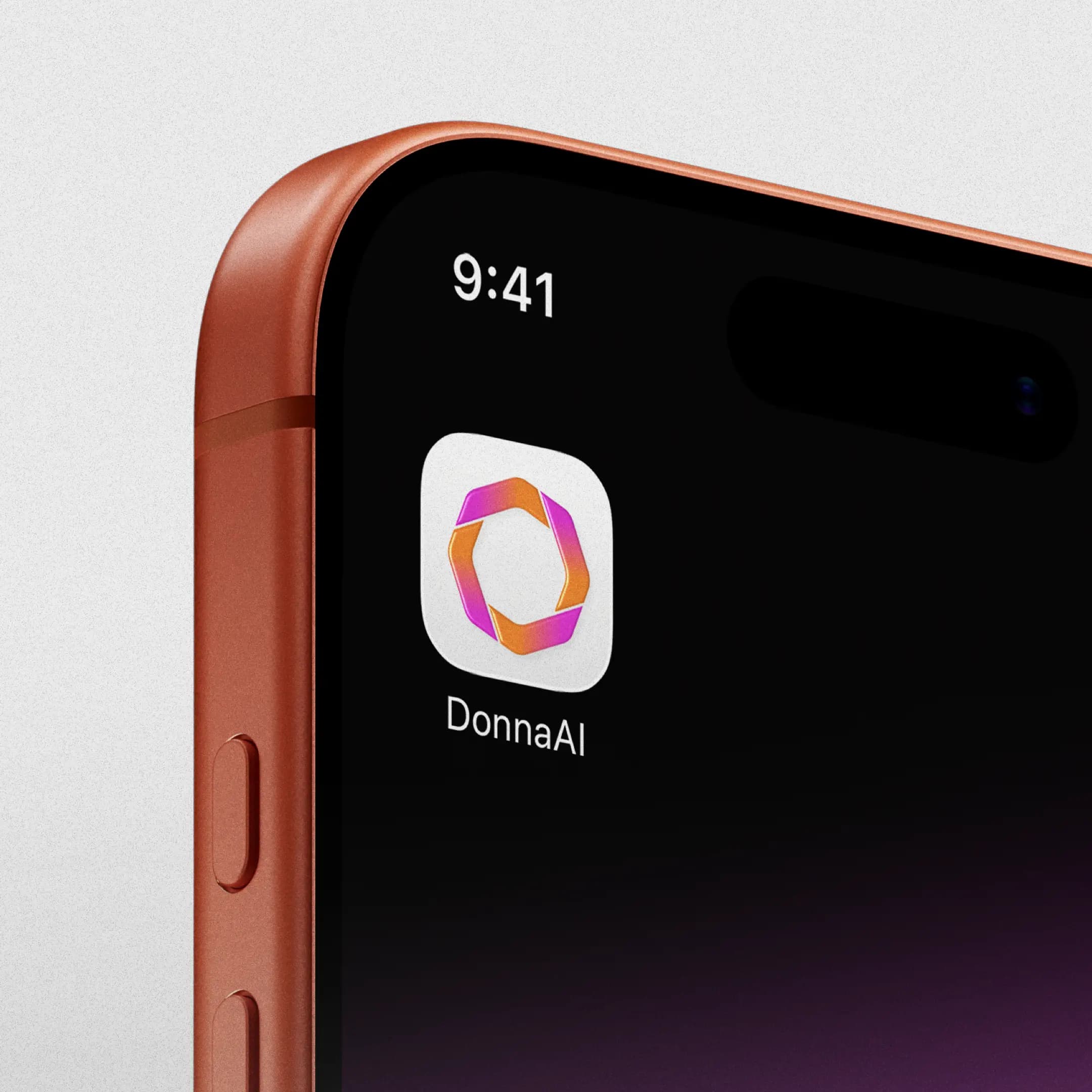 Ícone do DonnaAI em um iPhone