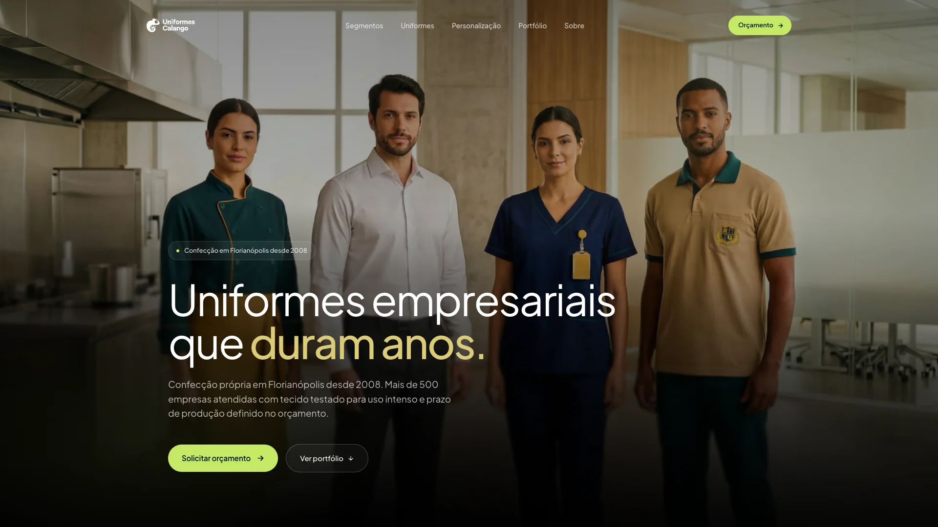 Website desenvolvido pela Serotiva: Uniformes Calango